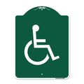 Amistad 18 x 24 in. Designer Series Sign - Large Handicapped Symbol, Green & White AM2028900